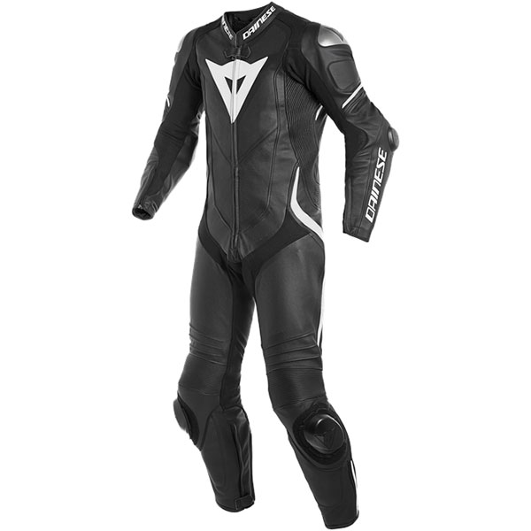 Image of Dainese Laguna Seca 4 Perforated 1 Piece Leather Suit - Black / Black / White