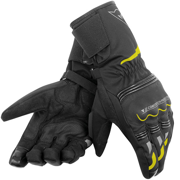 Image of Dainese Tempest D-Dry Long Glove - Black / Yellow Fluo