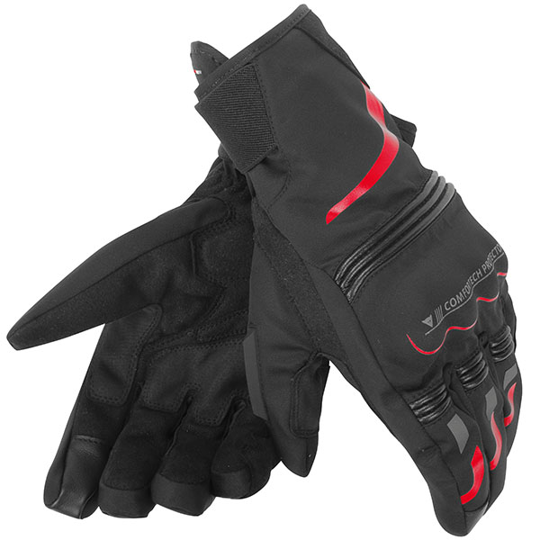 Image of Dainese Tempest D-Dry Short Glove - Black / Red