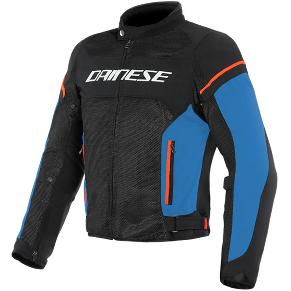 Image of Dainese Air Frame D1 Textile Jacket - Black / Light Blue / Fluo Red