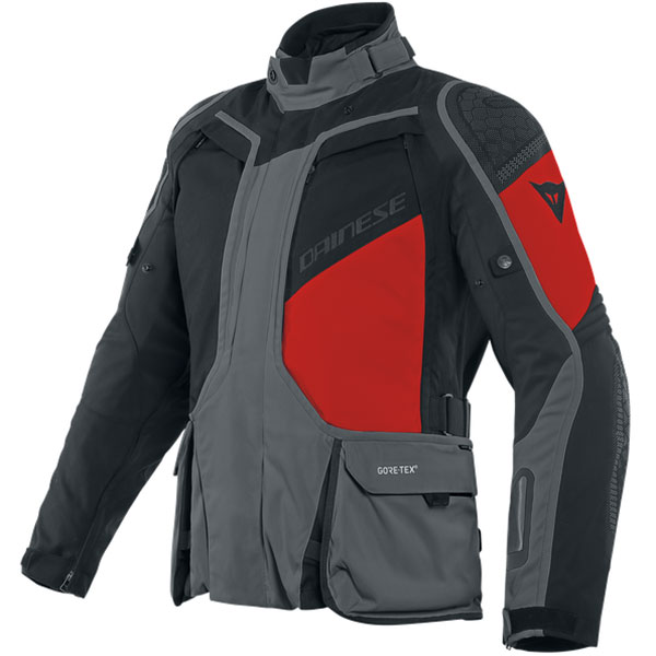 Image of Dainese D-Explorer 2 Gore-Tex Textile Jacket - Ebony / Black / Lava Red