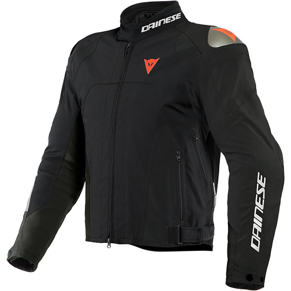 Image of Dainese Indomita D-Dry XT Textile Jacket - Black Matt / Fluo Red