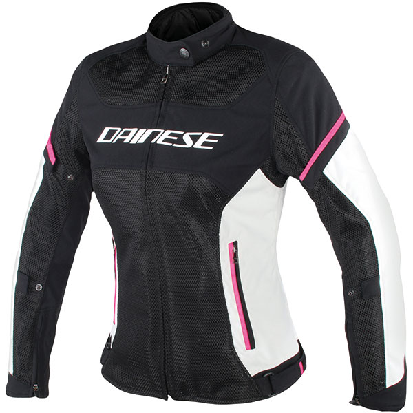 Image of Dainese Ladies Air Frame D1 Textile Jacket - Black / Grey / Fuchsia