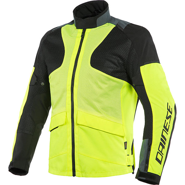 Image of Dainese Air Tourer Textile Jacket - Fluo Yellow / Ebony / Black