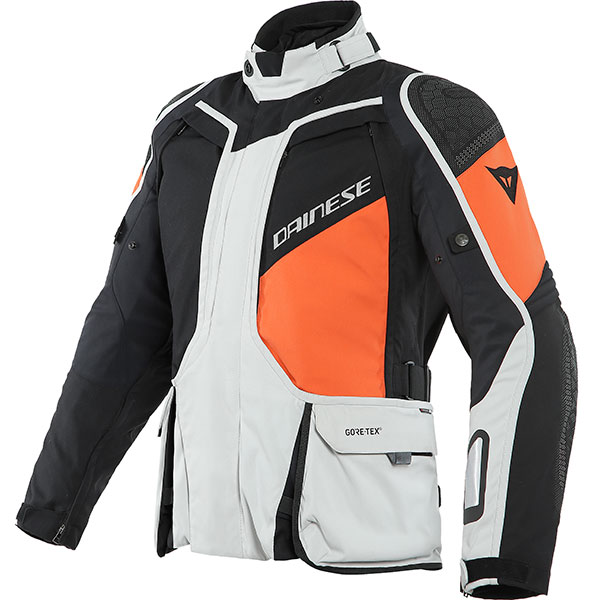 Image of Dainese D-Explorer 2 Gore-Tex Textile Jacket - Glacier Grey / Orange / Black