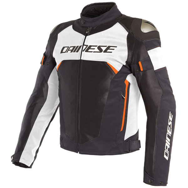 Image of Dainese Dinamica Air D-Dry Textile Jacket - Black / White / Fluo Red