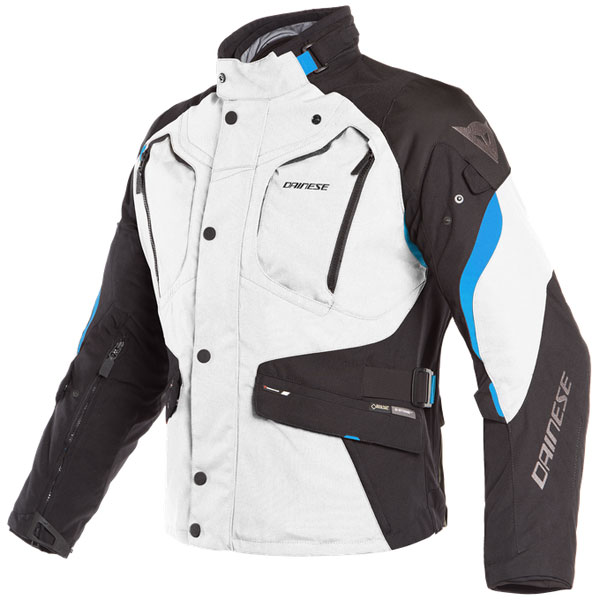 Image of Dainese Dolomiti Gore-Tex Textile Jacket - Light Grey / Black / Electron Blue