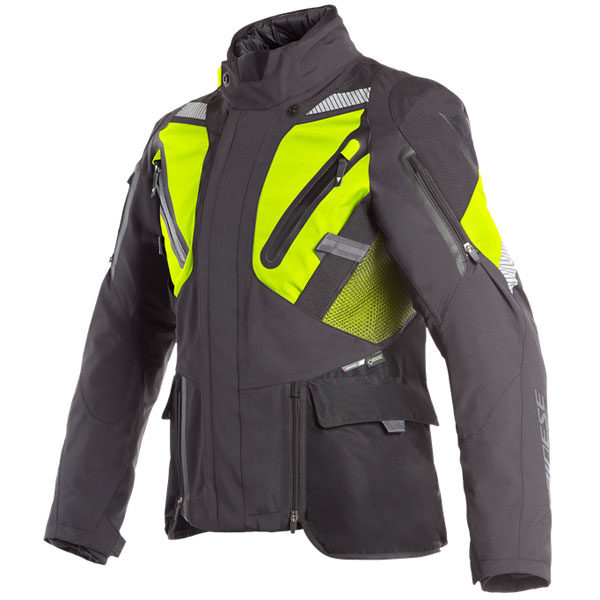 Image of Dainese Gran Turismo Gore-Tex Textile Jacket - Black / Fluo Yellow