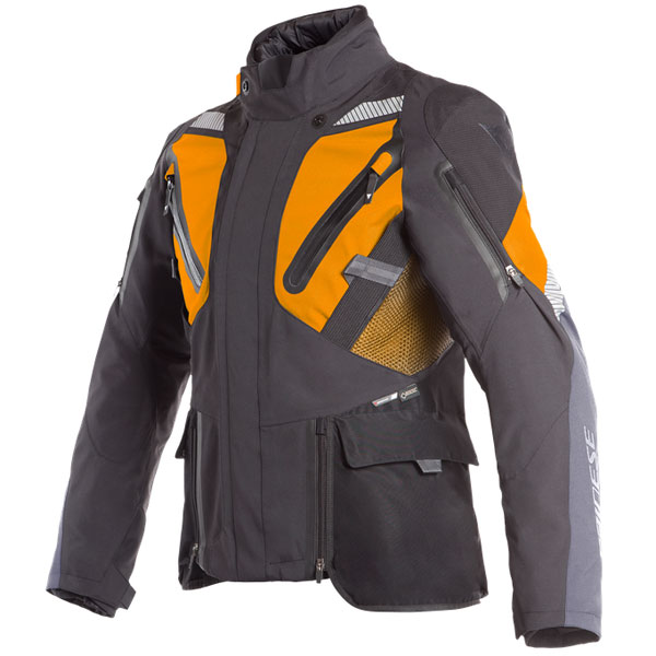 Image of Dainese Gran Turismo Gore-Tex Textile Jacket - Black / Orange / Ebony