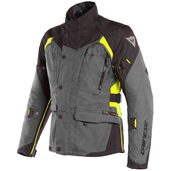 Image of Dainese X-Tourer D-Dry Textile Jacket - Ebony / Black / Fluo Yellow