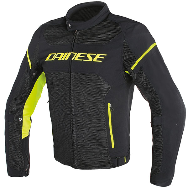 Image of Dainese Air Frame D1 Textile Jacket - Black / Black / Fluo Yellow