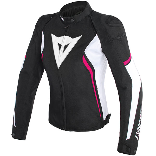 Image of Dainese Ladies Avro D2 Textile Jacket - Black / White / Fuchsia