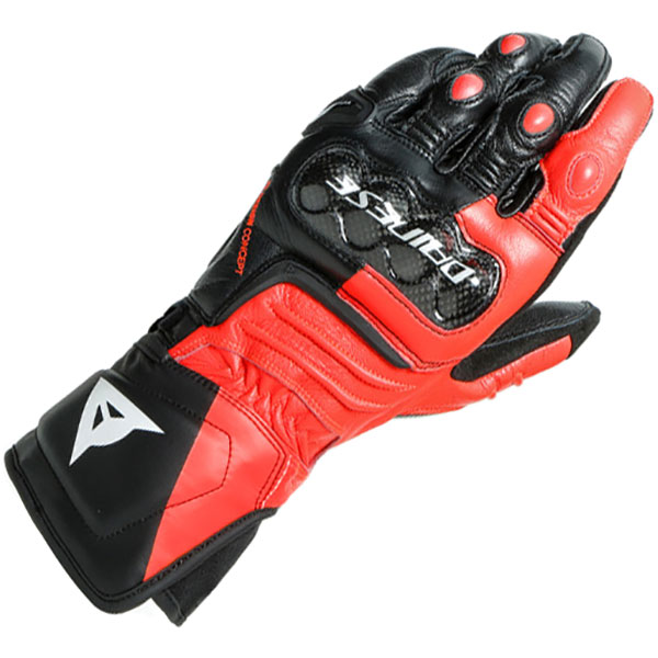 Image of Dainese Carbon 3 Long Gloves - Black / Fluo Red / White