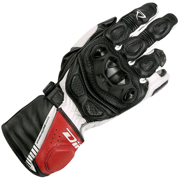 Image of Difi Le Mans Aerotex Leather Waterproof Glove - Black / Red / white