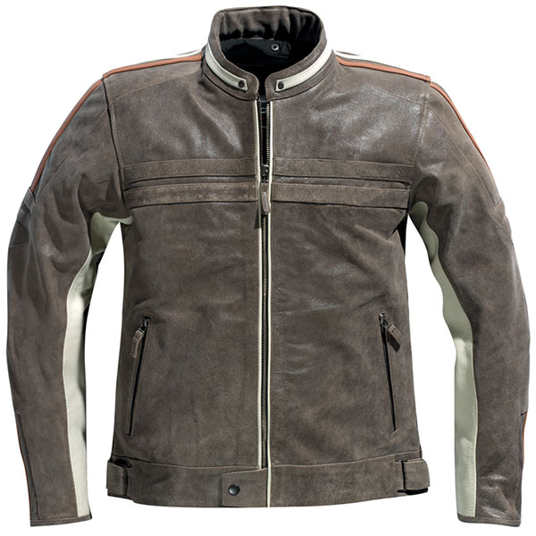 Image of Difi Bullet Leather Jacket - Antique Brown / Sand / Orange