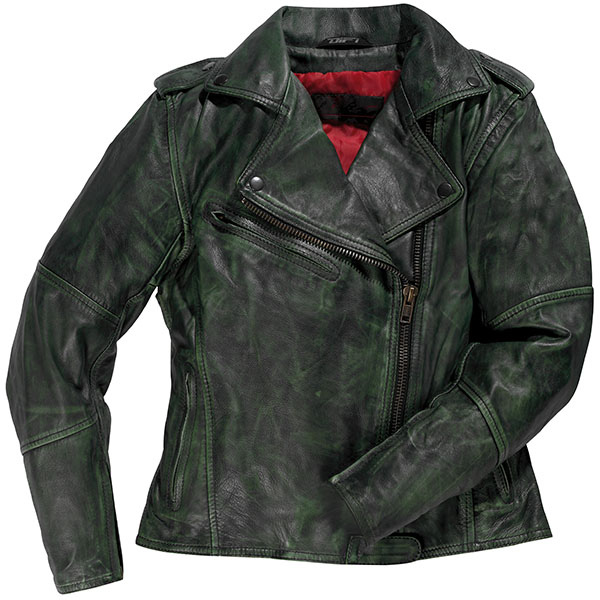 Image of Difi Ladies Marleen Leather Jacket - Vintage Green