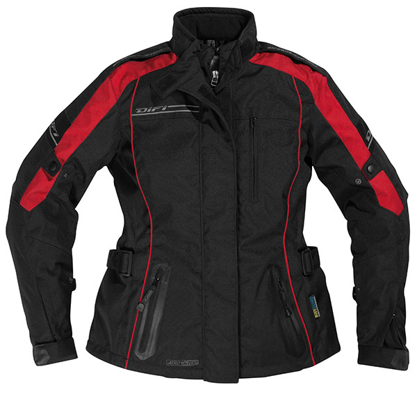 Image of Difi Ladies Xenia 2 Aerotex Textile Jacket - Black / Red