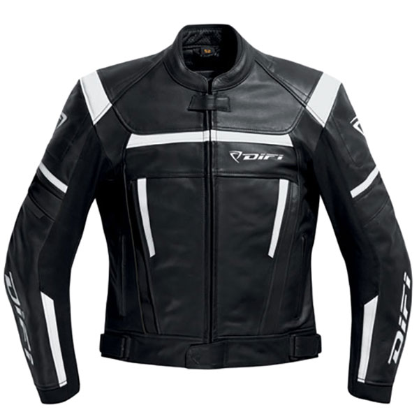 Image of Difi Ladies Jarama Leather Jacket - Black / White