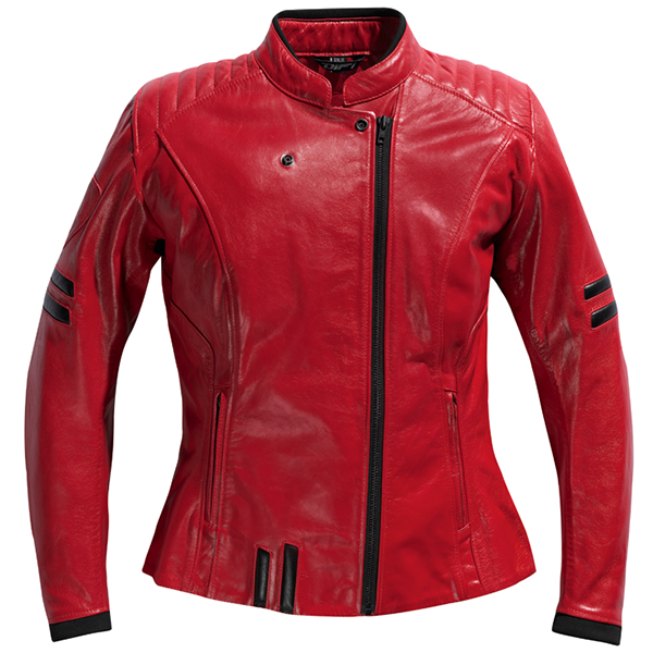 Image of Difi Ladies She-Devil Leather Jacket - Red / Black