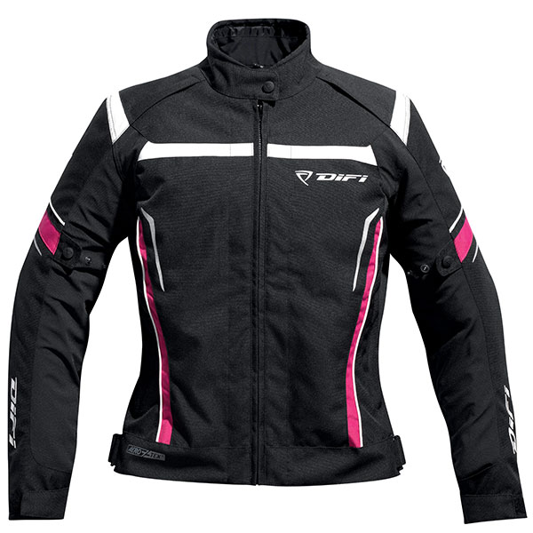 Image of Difi Ladies Helen Aerotex Textile Jacket - Black / Pink / White