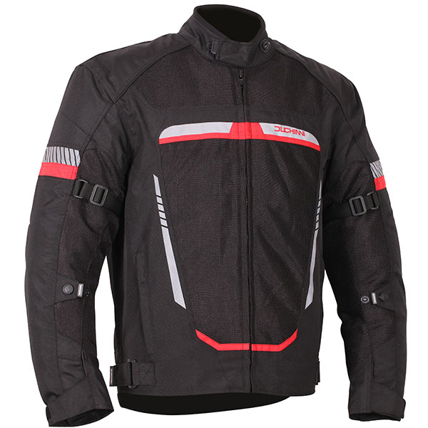 Duchinni Mistral Textile Jacket - Black / Red - FREE UK DELIVERY