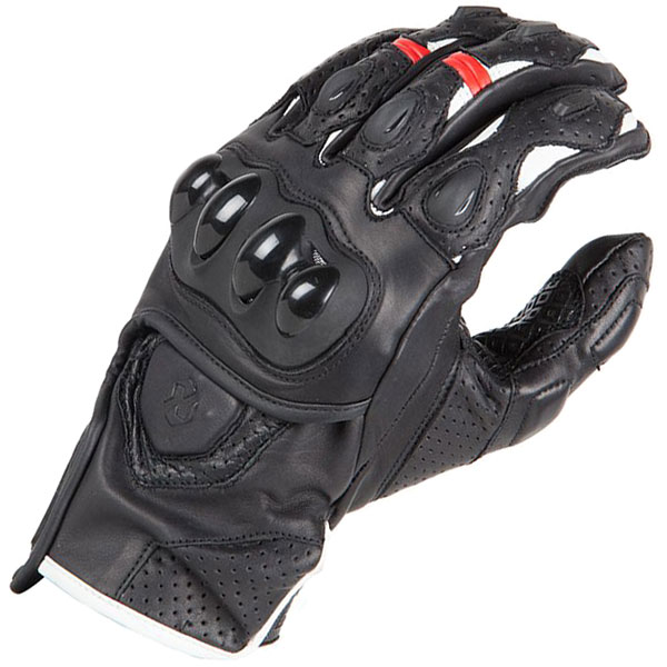 Image of DXR Curbstones CE Leather Gloves - Black / White / Red