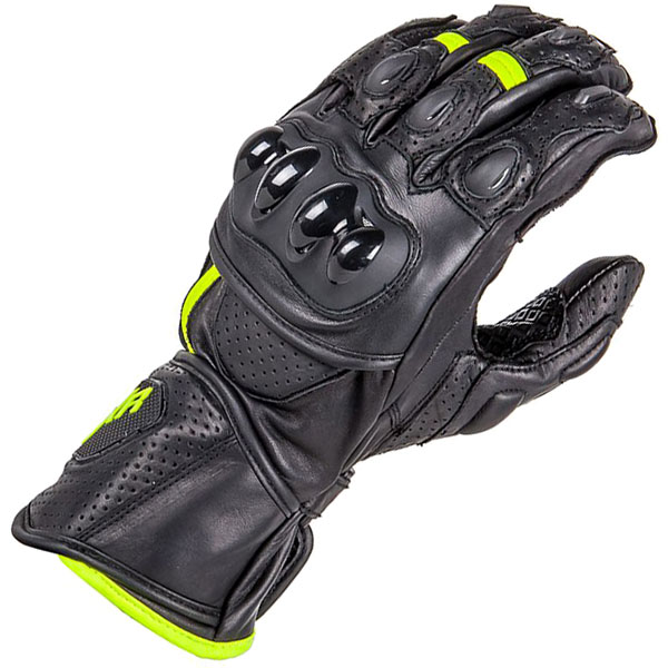 Image of DXR Wildcards CE Leather Gloves - Black / Yellow Fluo