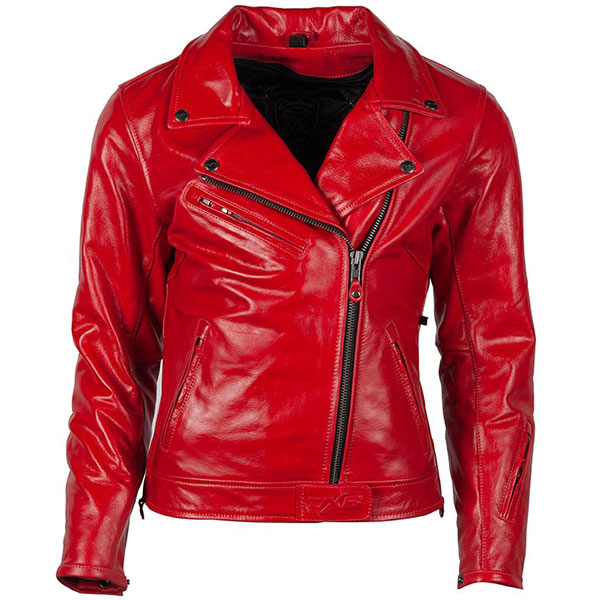 Image of DXR Ladies Jude CE Leather Jacket - Red Crunch