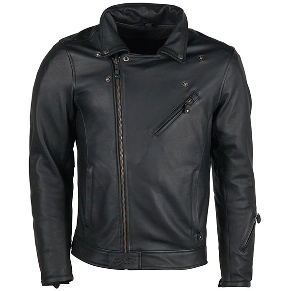 DXR Vinz CE Leather Jacket - Black - FREE UK DELIVERY