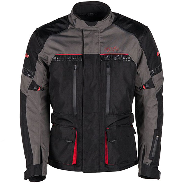 Image of DXR Roadtrip CE Textile Jacket - Black / Dark Grey / Red