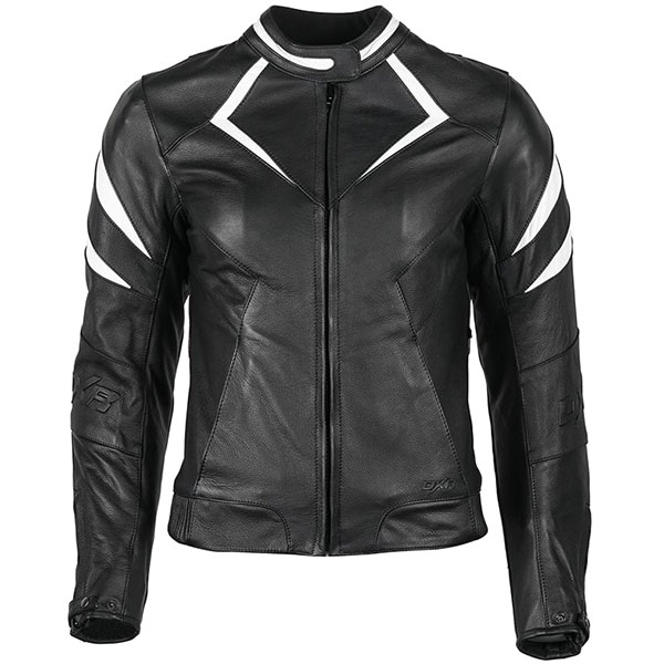 Image of DXR Ladies Diva Racer CE Leather Jacket - Black / White