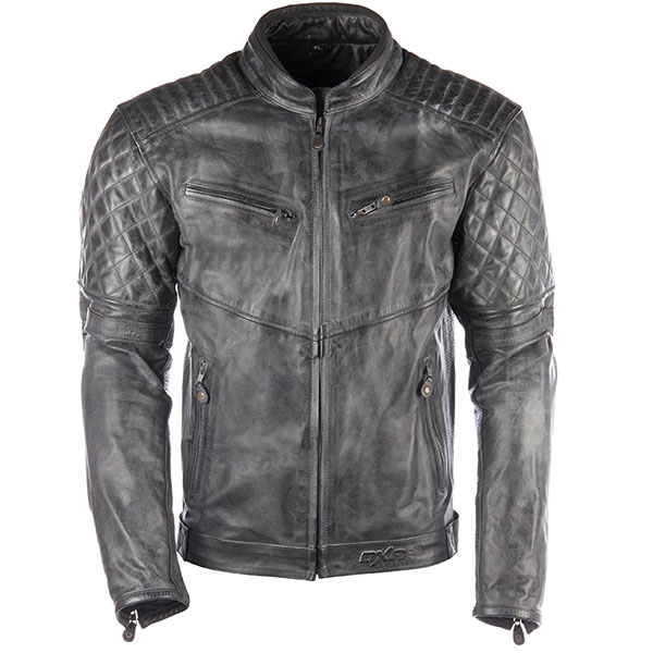 Image of DXR Pattern Leather Jacket - Grey