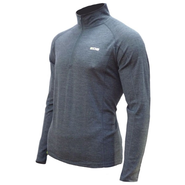 Image of EDZ Mens Merino Zip Neck Top - Graphite