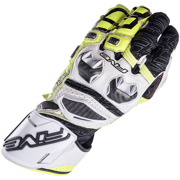 Image of Five RFX Race Glove - White / Fluo Yellow