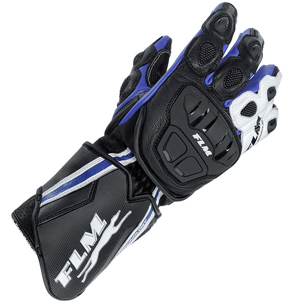 Image of FLM GP6 Leather Gloves - Black / White / Blue