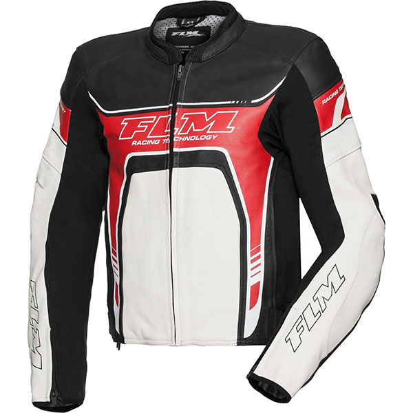 Image of FLM Sports Leather Kombi Jacket 2.1 - Black / White / Red