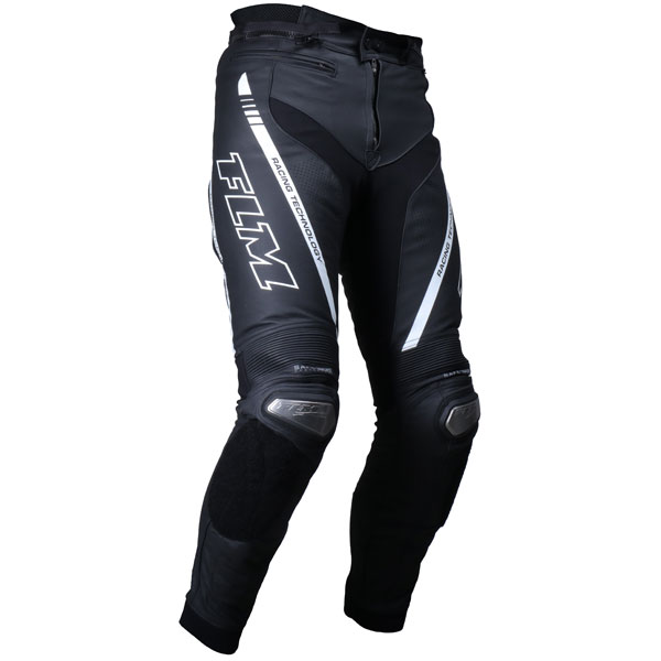 Image of FLM Tech 3.1 Combination Leather Jeans - Black / White
