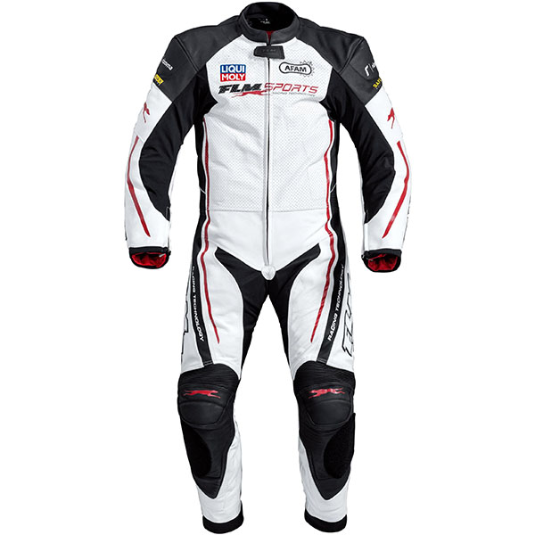 Image of FLM Pace Racetrack 1 Piece Leather Suit - White