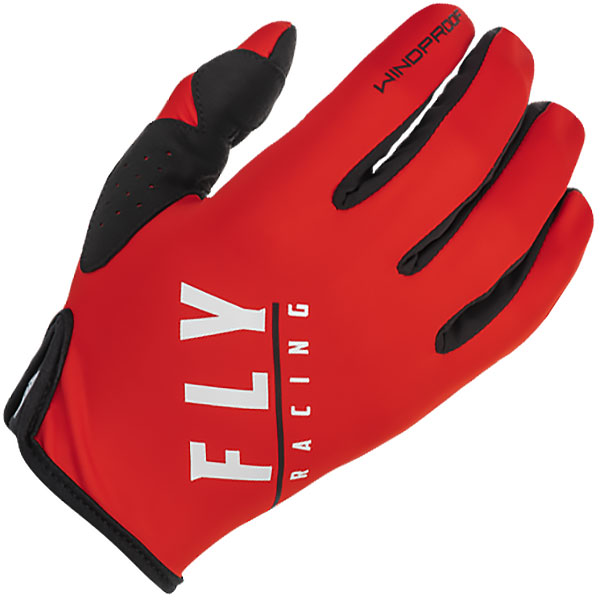 Fly Racing Windproof Lite Textile Gloves Black / Red FREE UK DELIVERY