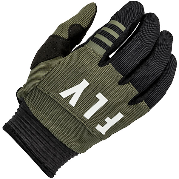 Fly Racing Kids F 16 Textile Gloves Olive Green Black