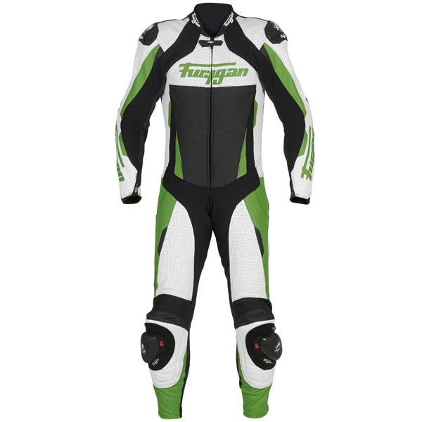 Image of Furygan Full Apex 1 Piece Suit - White / Green / Black