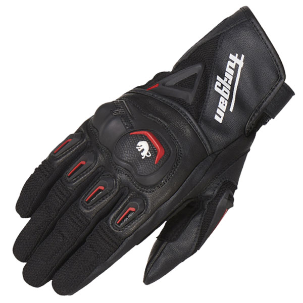 Image of Furygan Volt Leather and Textile Glove - Black / Red