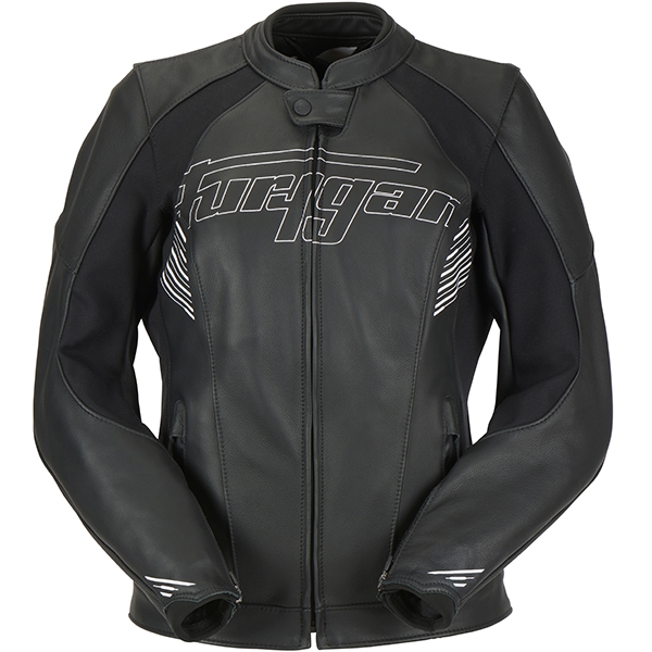 Furygan Ladies Alba Leather Jacket - Black / White - FREE UK DELIVERY