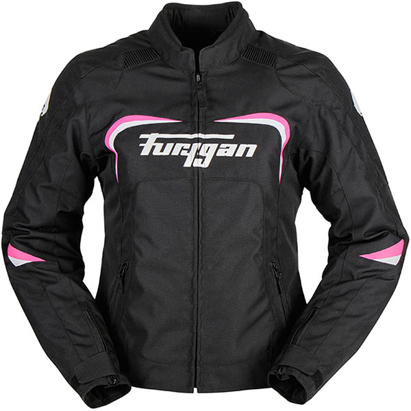 Image of Furygan Ladies Cyane Textile Jacket - Black / White / Pink