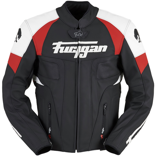 Image of Furygan Shelby Leather Jacket - Black / Red