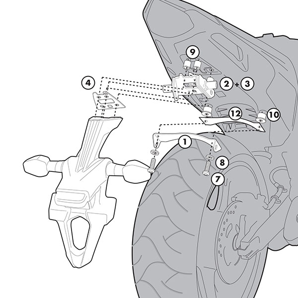 Image of Givi 1102KIT Specific Kit - Honda CBR600 F / ABS