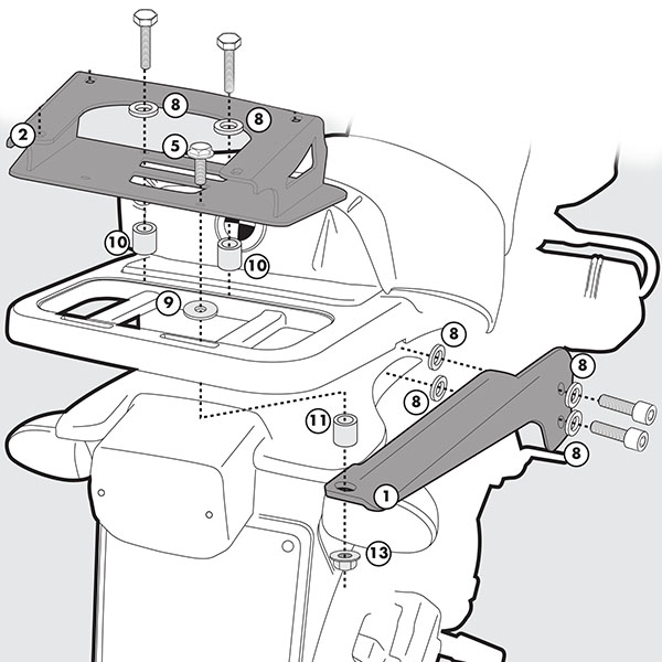 Image of Givi SR694 Monokey Adaptor Plate - BMW R1100 / 1150 GS