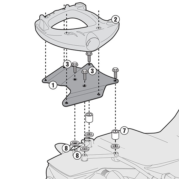 Image of Givi SR7700 Monokey Adaptor Plate - KTM 950 / 990 Adventure