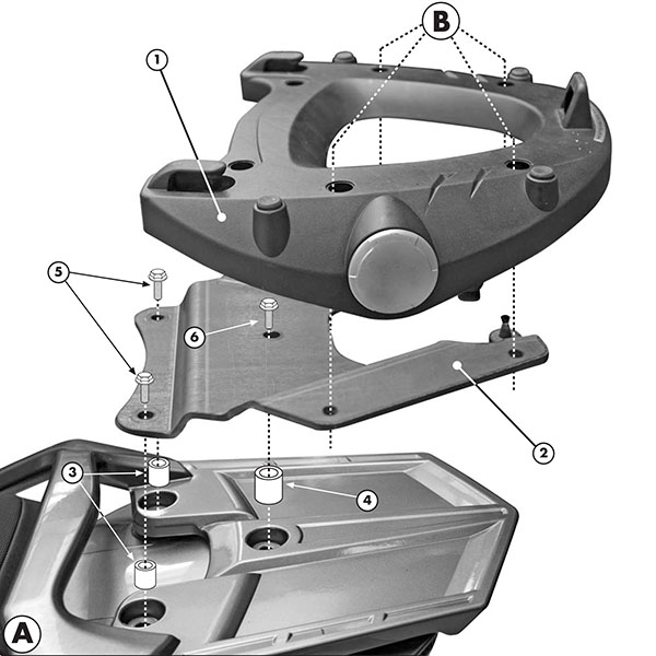 Image of Givi E228 Monokey Adaptor Plate - Yamaha FJR1300