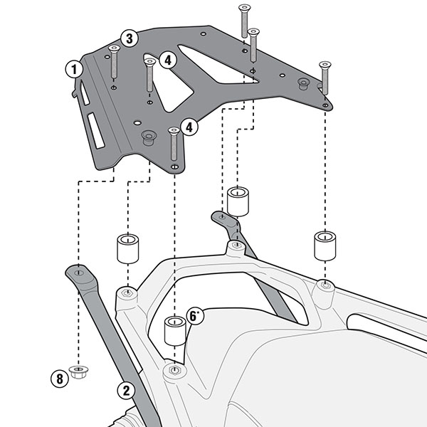 Image of Givi SRA7401 Monokey Aluminium Adaptor Plate - Ducati Multistrada 1200